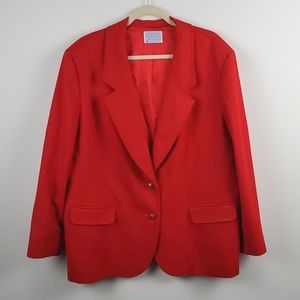 Pendleton Red 100% Wool Red Blazer - Size 22W